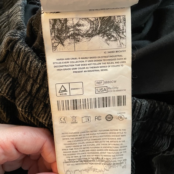 Harsh and Cruel ‘Irregular Corduroy Trousers’ In Black & Gray Men’s Small - Picture 7 of 10